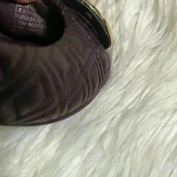 Tory Burch Women's Quilted Minnie Flats, Port, Red, Purple, 7.5M - Picture 9 of 12